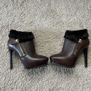Guess Brown Faux Fur platform Boots